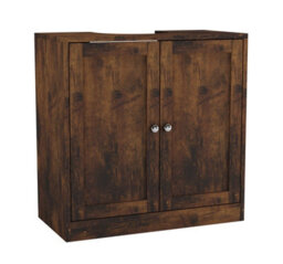 Urbn-Living Urbnliving 60Cm Height Rustic Brown Bathroom Wood Under Sink Cabinet Cupboard Unit - thumbnail 3