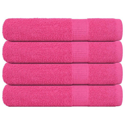 Berkfield Towels 4 Pcs Pink 100X200 Cm 360 Gsm 100% Cotton - image 1