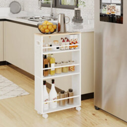 Kitchen Storage Trolley Rolling Cart 45X15X80Cm With Shelves - thumbnail 3