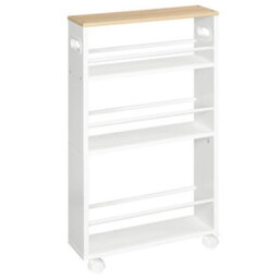 Kitchen Storage Trolley Rolling Cart 45X15X80Cm With Shelves - thumbnail 1