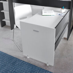 Bedmaster Erin Grey And White Mid Sleeper Bed With Desk And Memory Foam Mattress - thumbnail 7