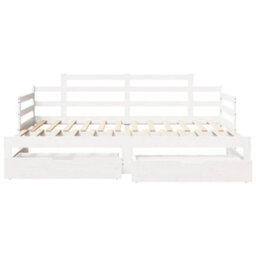 Berkfield Daybed With Trundle And Drawers Without Mattress White 90X200 Cm - thumbnail 4