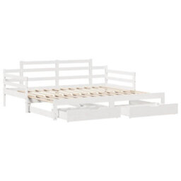 Berkfield Daybed With Trundle And Drawers Without Mattress White 90X200 Cm - thumbnail 3