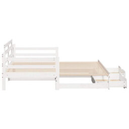 Berkfield Daybed With Trundle And Drawers Without Mattress White 90X200 Cm - thumbnail 6