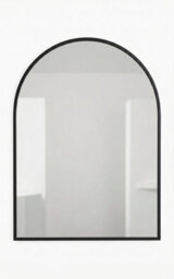 Deenz Black Arched Top Design Wall Mounted Mirror Glass Living Room & Hallway Furniture Decor Aluminium Framed Large 70X50X2.5Cm