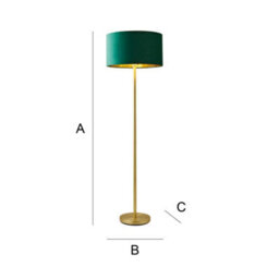 Valuelights Charles Gold Floor Lamp With Green Velvet & Metallic Shade - thumbnail 8
