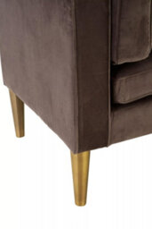 Orsina Velvet Upholstered Grey Velvet And Left Arm Chaise Lounge, Luxirous Chaise Lounge, Slim Chaise For Relaxing - thumbnail 5