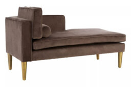Orsina Velvet Upholstered Grey Velvet And Left Arm Chaise Lounge, Luxirous Chaise Lounge, Slim Chaise For Relaxing - thumbnail 2