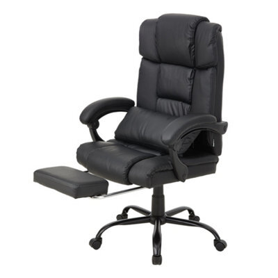 Living And Home Swivel & Height Adjustable Black Office Chair With High Back - image 1