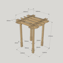 Rutland County Garden Furniture Double Premium Pergola - Wood - L180 X W180 X H270 Cm - Light Green - thumbnail 6