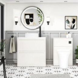 Royal Bathrooms Royal Bathroom Elmore 800mm Classic White Freestanding Countertop Bathroom Vanity Unit 2 Drawer With Round Basin - thumbnail 5