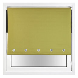 Furnished Thermal Blackout Roller Blinds With Round Eyelets & Metal Fittings - Green (W)155Cm (L)210Cm