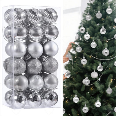 Amorly 36Pcs 40mm Christmas Bauble Set, Shatterproof Pre Hooked Hanging Ornament Balls, Practical Decor For Xmas Tree Indoor Home Styling - image 1