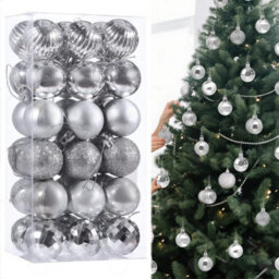 Amorly 36Pcs 40mm Christmas Bauble Set, Shatterproof Pre Hooked Hanging Ornament Balls, Practical Decor For Xmas Tree Indoor Home Styling - thumbnail 1