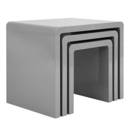 Nest Of Tables Set Of 3 Grey Side End Living Room Furniture Nesting - thumbnail 5