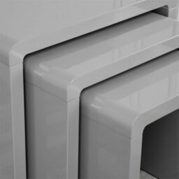 Nest Of Tables Set Of 3 Grey Side End Living Room Furniture Nesting - thumbnail 4