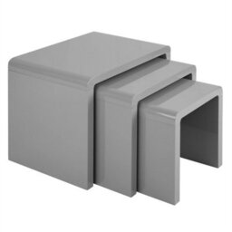 Nest Of Tables Set Of 3 Grey Side End Living Room Furniture Nesting - thumbnail 6