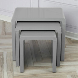 Nest Of Tables Set Of 3 Grey Side End Living Room Furniture Nesting - thumbnail 3