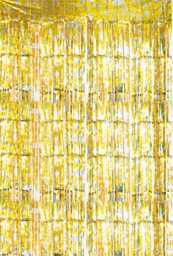 Netagon Shimmer Tinsel Curtain Reindeer Christmas Tree Design 3M X 1M Yellow - thumbnail 6