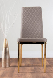Furniturebox Uk Novara White Marble Gold Leg 120Cm Round Dining Table & 4 Cappuccino Milan Gold Leg Chairs - thumbnail 9
