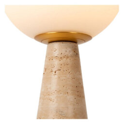 Lucide Evin Glass And Stone Travertine Table Lamp Natural - thumbnail 4