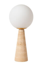 Lucide Evin Glass And Stone Travertine Table Lamp Natural - thumbnail 2