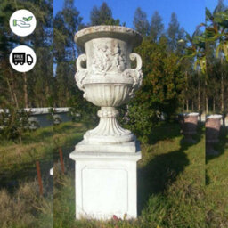 Giant Greek Design Stone Cast Vase With Column - thumbnail 6