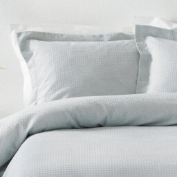 The Linen Yard Waffle Textured 100% Cotton Duvet Cover Set, Double, Grey - thumbnail 2