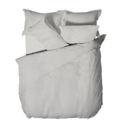 The Linen Yard Waffle Textured 100% Cotton Duvet Cover Set, Double, Grey - thumbnail 4