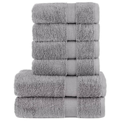 Berkfield 6 Piece Premium Towel Set Solund Grey 600 Gsm - image 1