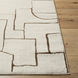 Livabliss Freud-Modern Ivory Brown High Pile Living Dining Bedroom Rug 200 X 275 Cm Easy Care, Non Shedding - thumbnail 5