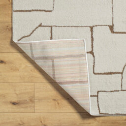 Livabliss Freud-Modern Ivory Brown High Pile Living Dining Bedroom Rug 200 X 275 Cm Easy Care, Non Shedding - thumbnail 4