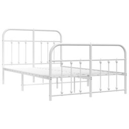 Berkfield Metal Bed Frame With Headboard And Footboard White 120X190 Cm - thumbnail 5