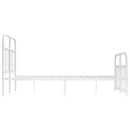 Berkfield Metal Bed Frame With Headboard And Footboard White 120X190 Cm - thumbnail 7