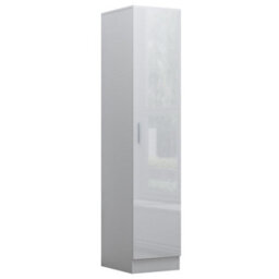 Reflect 2Pc Wardrobe Bundle - 1 Door Corner + 1 Door Plain - White Gloss & Matt White - H: 180Cm X W: 112Cm X D: 74Cm - thumbnail 7
