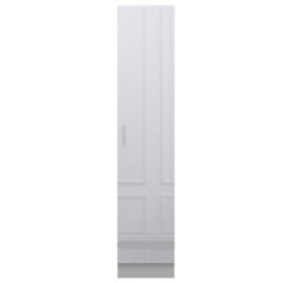 Reflect 2Pc Wardrobe Bundle - 1 Door Corner + 1 Door Plain - White Gloss & Matt White - H: 180Cm X W: 112Cm X D: 74Cm - thumbnail 9
