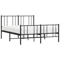 Berkfield Metal Bed Frame With Headboard And Footboard Black 140X200 Cm - thumbnail 3