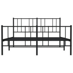 Berkfield Metal Bed Frame With Headboard And Footboard Black 140X200 Cm - thumbnail 6
