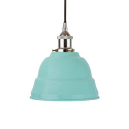 Duck Egg Blue Lincoln Painted Dome Pendant Light With Nickel Lamp Holder And Black Round Cable - Se Home - thumbnail 1