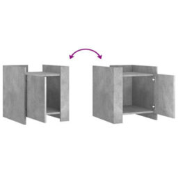 Berkfield Bedside Cabinet Concrete Grey 45X50X50 Cm Engineered Wood - thumbnail 8