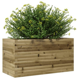 Berkfield Rustic Garden Planter 90X40X45.5 Cm Impregnated Wood Pine - thumbnail 4