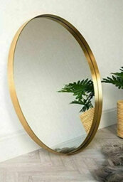 DEENZ Large 80 Cm Large Round Gold Deep Aluminium Frame Wall Mounted Mirror Bathroom Mirror - thumbnail 3