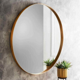 DEENZ Large 80 Cm Large Round Gold Deep Aluminium Frame Wall Mounted Mirror Bathroom Mirror - thumbnail 1
