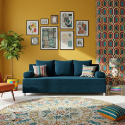 Dover 3 Seater Sofa Bed With Dl Mechanism Bedding Storage 192 Cm Wide Modern Sofa For The Living Room Blue - thumbnail 2