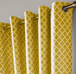 Luxury Living Cotswold Two Tone Ring Top Curtains Ochre - thumbnail 2