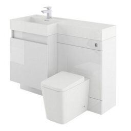 Plum&clay Solstice Gloss White Left Hand Bathroom Vanity Basin & Wc Unit Combination (W)1200mm (H)890mm - thumbnail 1