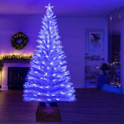 Christmas Tree World The 7Ft/210Cm White Blue Ripple Effect Fibre Optic Tree - thumbnail 2