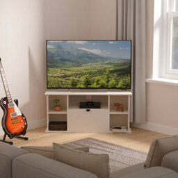 Varese Matt Kashmir Corner Tv Unit With 2 Shelves & 1 Drawers, (H)51Cm X (W)112Cm X (D)51.5Cm - thumbnail 1