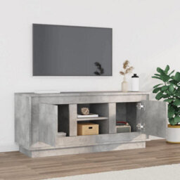 Walplus Tv Cabinet Concrete Grey 102X35X45 Cm Engineered Wood - thumbnail 3
