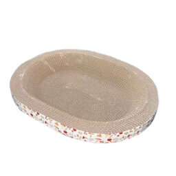 Cat Scratching Board Protect Furniture Grinding Claw Toys Oval Corrugated Paper Wear Resistant Cat Nest Cat Accessories - thumbnail 1